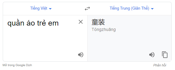 dịch tiếng Việt sang tiếng Trung để tìm kiếm trên taobao